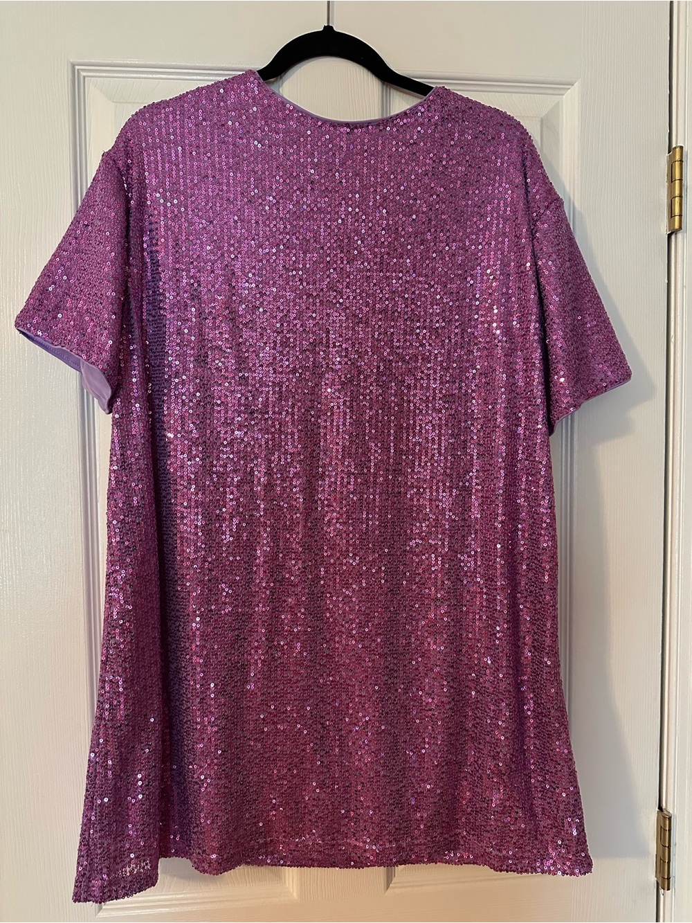 Women’s Sequin Sparkly Short Sleeve Tunic T-shirt Dress